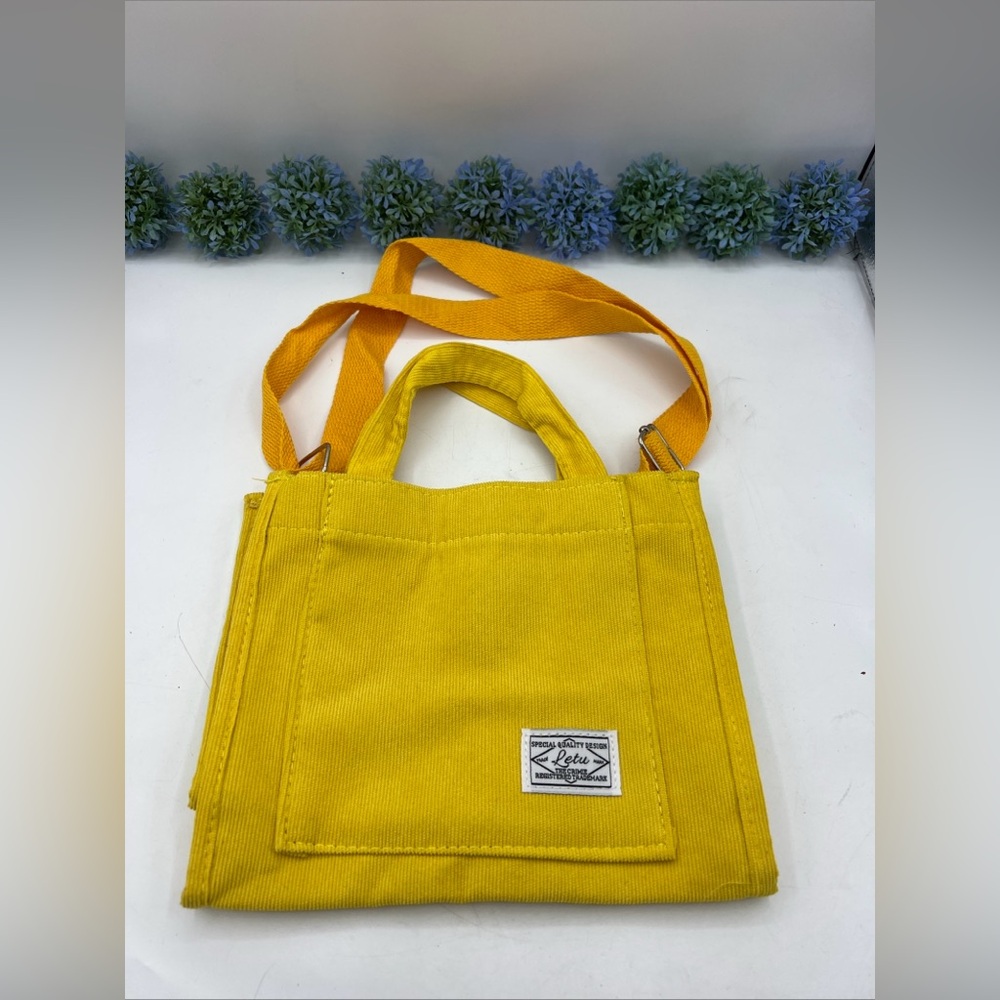 Letu Special Quality Design Corduroy Tote Bag - Mustard Yellow